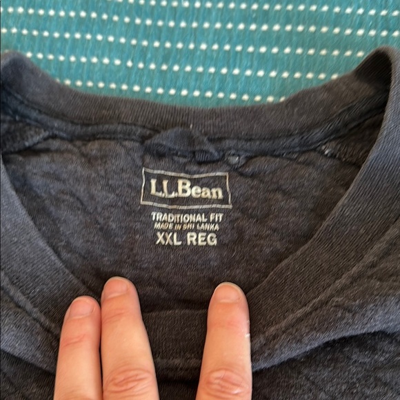 L.L. Bean Men's Dark Gray Quilted Crewneck Sweater - Picture 3 of 7